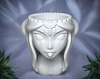 Gothic Göttin Büste Übertopf: Einzigartige Home Decor Vase