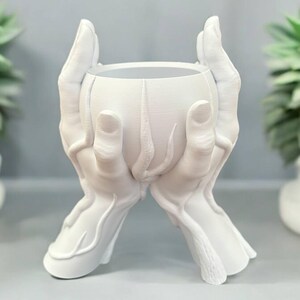 3D Printed Hands Planter: Unique Succulent Bowl
