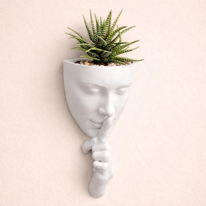 Jardinière murale Silent Face : vase minimaliste moderne, décoration d'intérieur