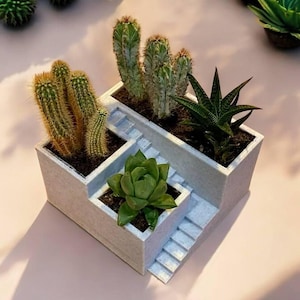 Staircase Succulent Planter: Modern Geometric Indoor Planter
