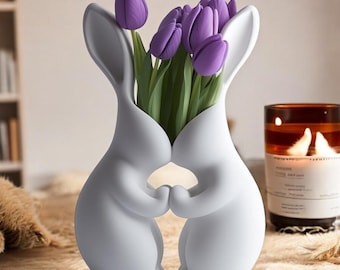 Cloud Bunny Vase: Artistic Home Decor, Unique Planter