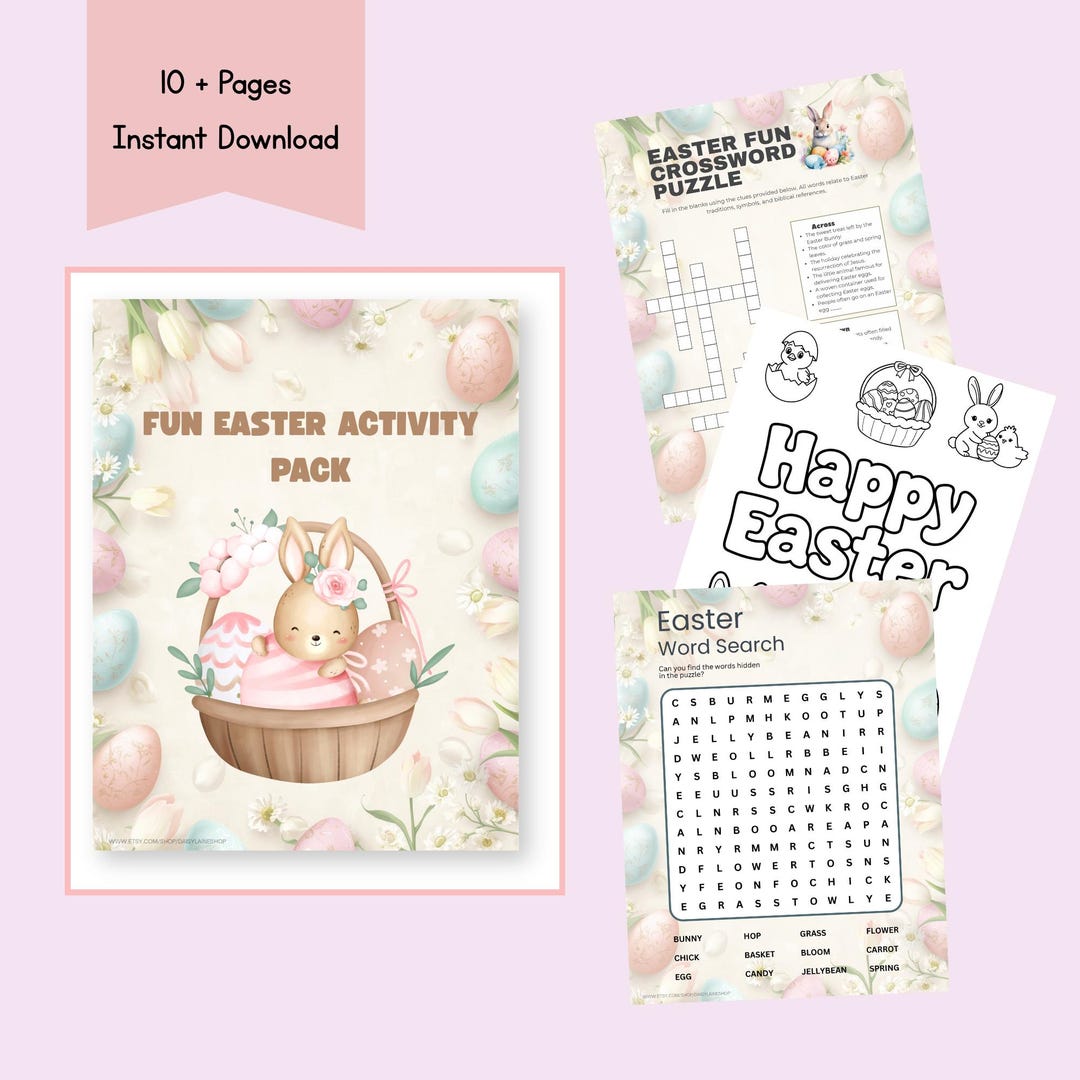 Easter Activity Pack for Kids | Word Search, Maze, Coloring Pages ...