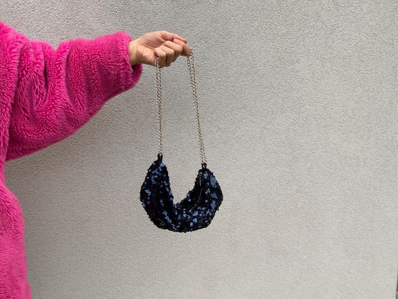 Sequin Chain Strap Bag