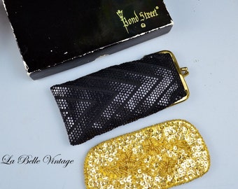 Beaded Sequin Glasses Case Lot ~ Vintage 60s Original Bond Street Box ~ Made in Hong Kong