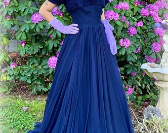 1940s off the shoulder dress 1940s Lace-Up Colorblock Off-Shoulder Dress