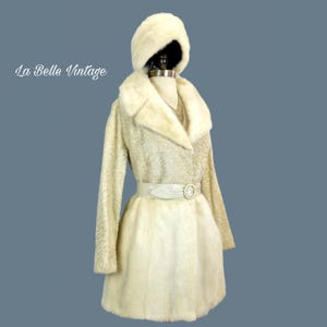 1970s Ivory Persian Lamb & Mink Coat Set with Hat Belt Ensemble ~ Unworn with Original Tags ~Master Furriers image 1