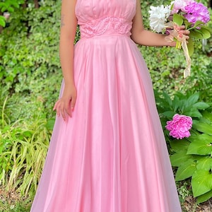 Tea-Length Chiffon Lace Dress Candy Pink