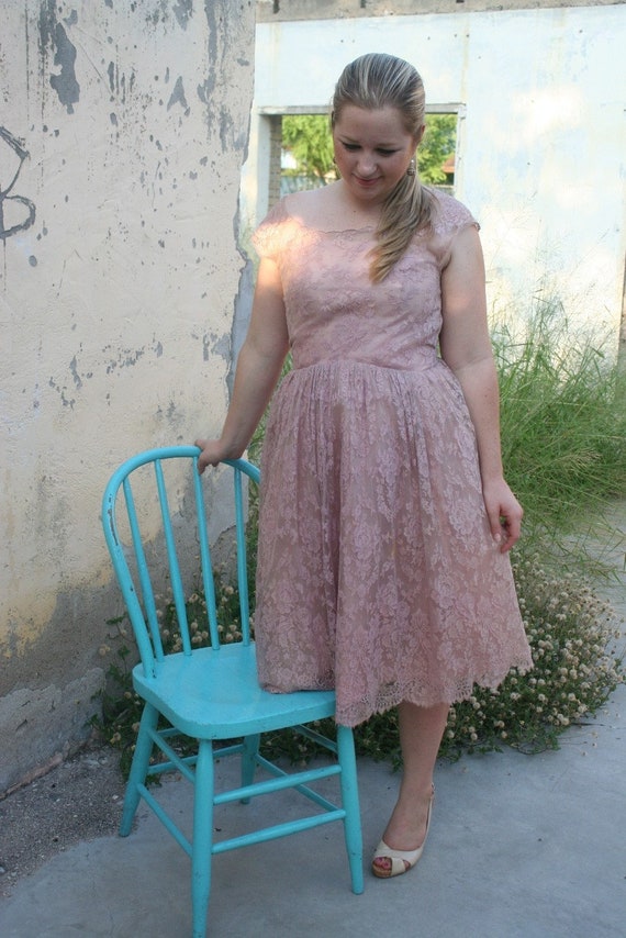 Helena Barbieri 1950s Chantilly Lace Dress S M Vi… - image 7