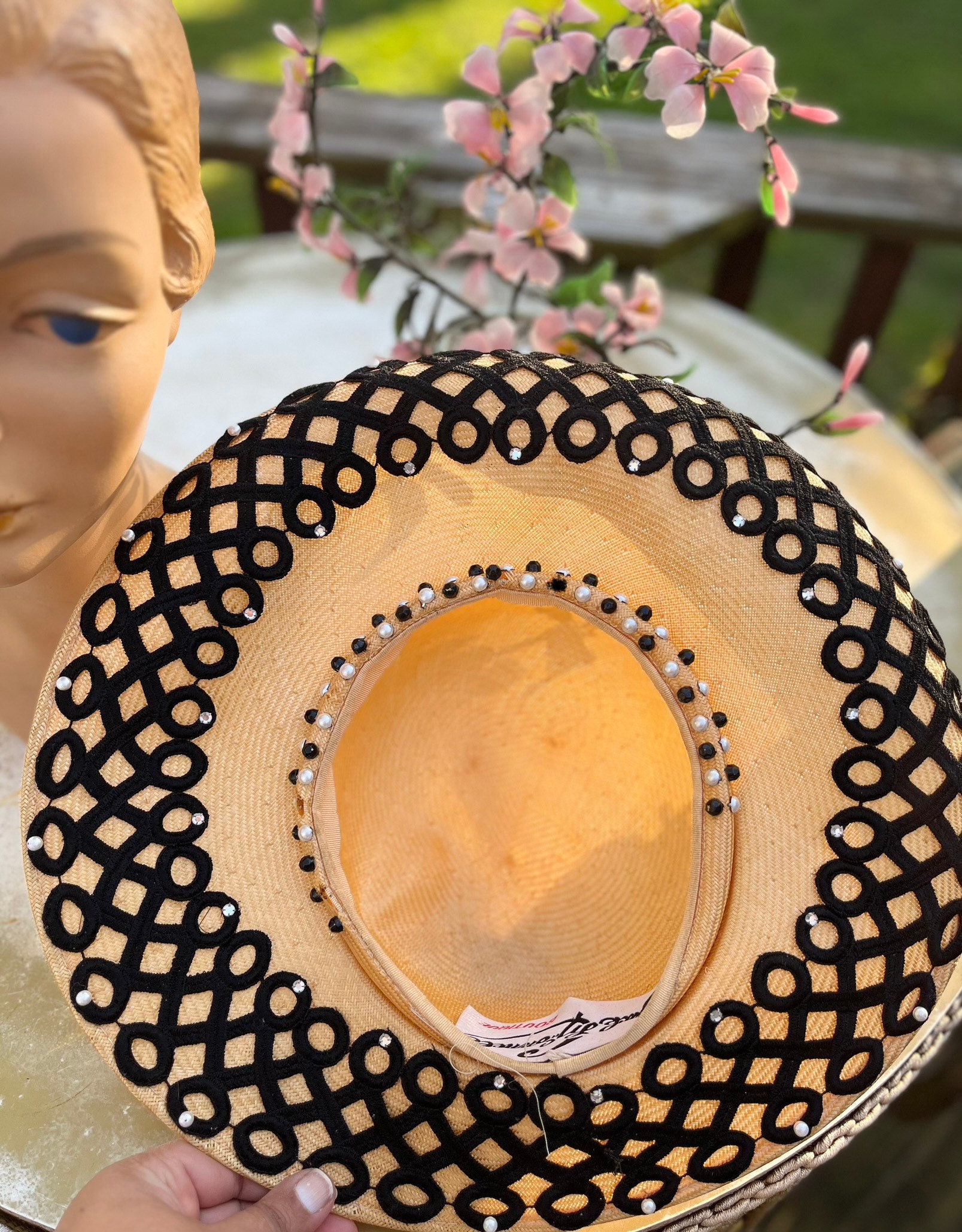 1980s Jack McConnell Yellow Tilt Hat | Vintage Floral Derby Church Hat Jack McConnell Church Vintage Hats for Women for sale | eBay main image 4