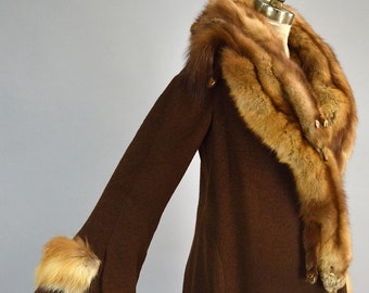 Museum Worthy 1930s Shagmoor Fur Trim Coat ~ Dramatic Red Fox