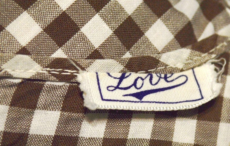 Joseph Love jaren 1930 Katoen Gingham Jurk XS Vintage Pique Geruit Petite Frock afbeelding 7