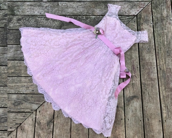 Helena Barbieri 1950s Chantilly Lace Dress S M Vi… - image 1