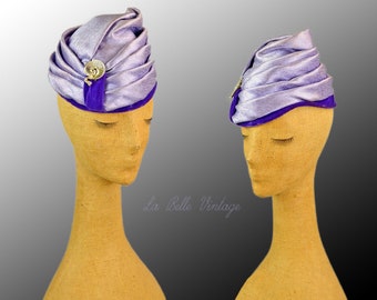 Icy Lavender Toque Vintage 1960s Asymmetrical Turban ~ Saks Fifth Ave