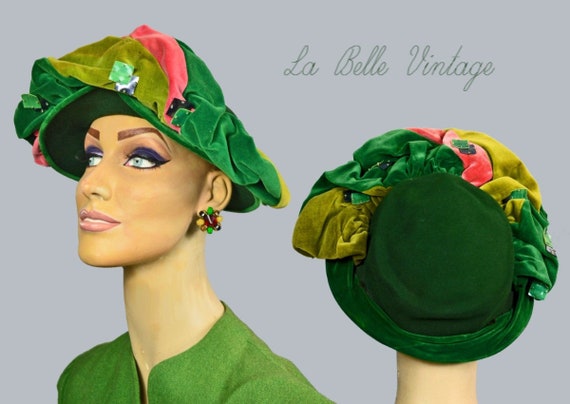 Frances & Walter Nelkin 40s Profile Hat Vintage Je