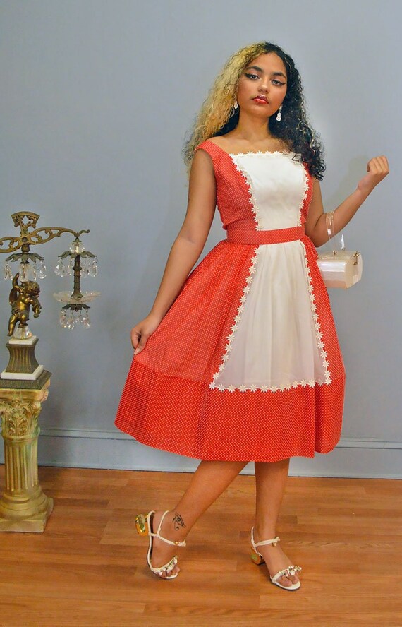 1960s Sheer Summer Ribbon Dress