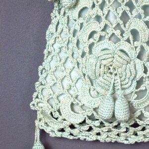 Antique Reticule Purse ~ Victorian Irish Crochet Bag ~ Unique Aqua ...