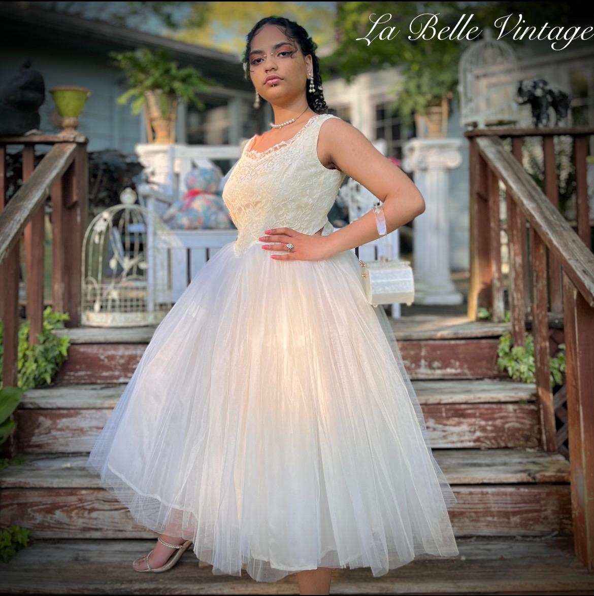 Vintage White Tea Dress Vintage 50s House Of Bianchi White Lace