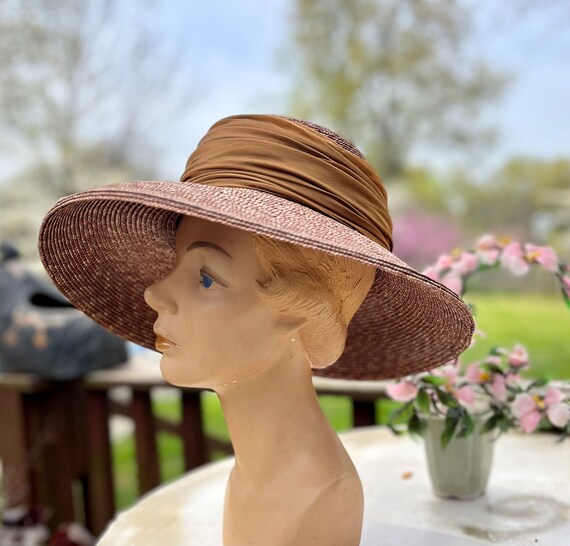 Frank Olive Bronze Straw Mushroom Hat ~ Vintage N… - image 3