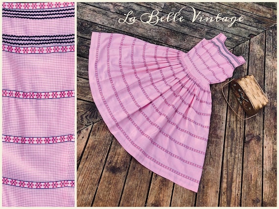 Hal-Mar 1950s Cotton Gingham Dress S Vintage Pink