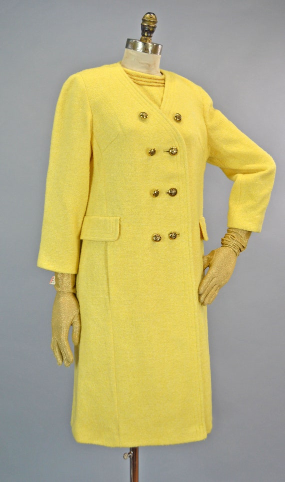 1960s Yellow Swing Coat S Vintage Stratton Fuzzy Wool… - Gem