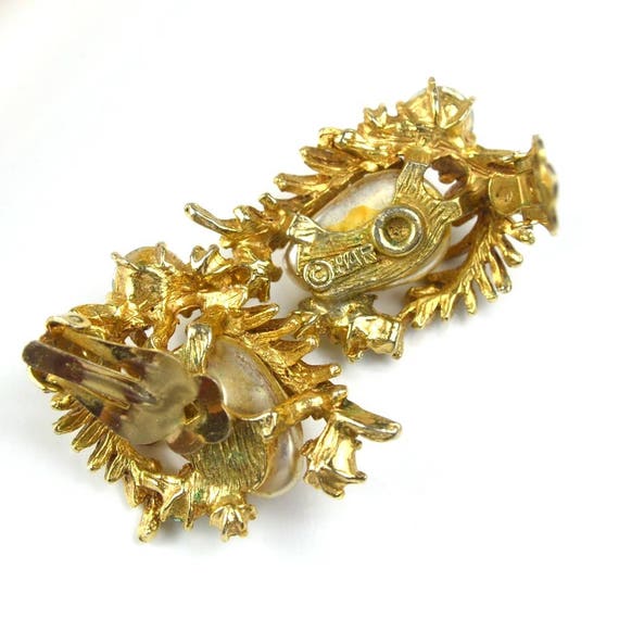 Har Vintage Earrings ~ 1950s Dragon Tooth Rhinest… - image 3