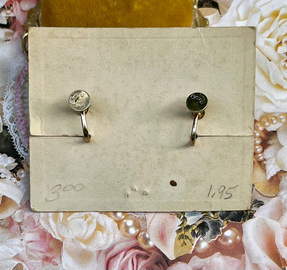 1940s Coro Blue Rhinestone Earrings NOS ~ Patent … - image 3
