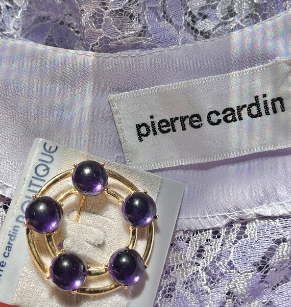 Pierre Cardin Brooch ~ Vintage 1980s Purple Viole… - image 5