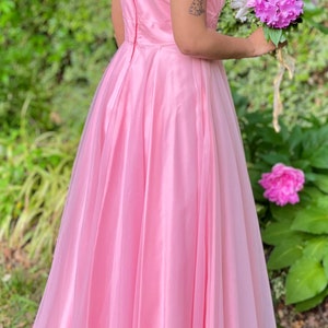 Half Sleeve IllusionTea-length Chiffon Dress Candy Pink