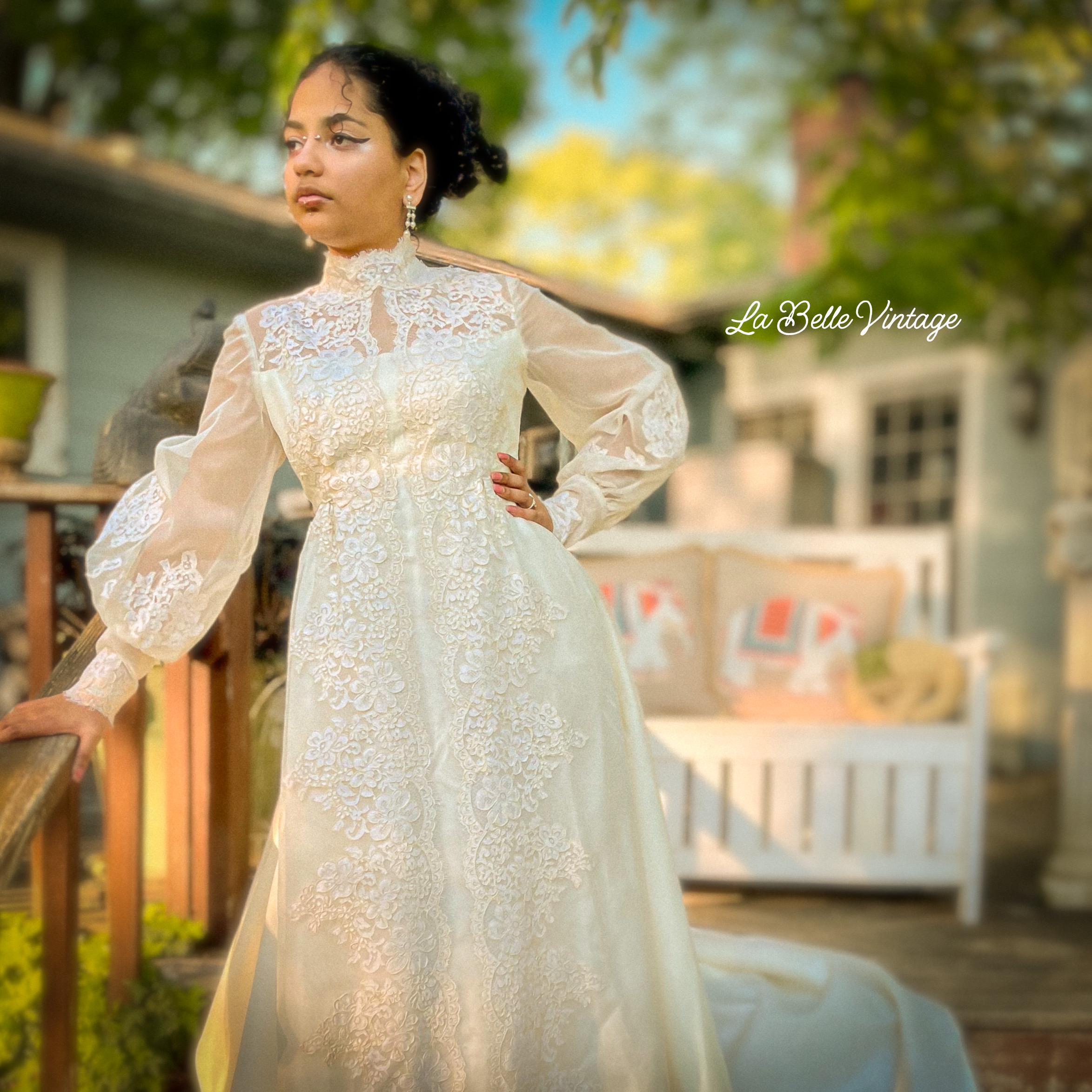 Silk Organza Wedding Dress & Matching Floor Length Veil