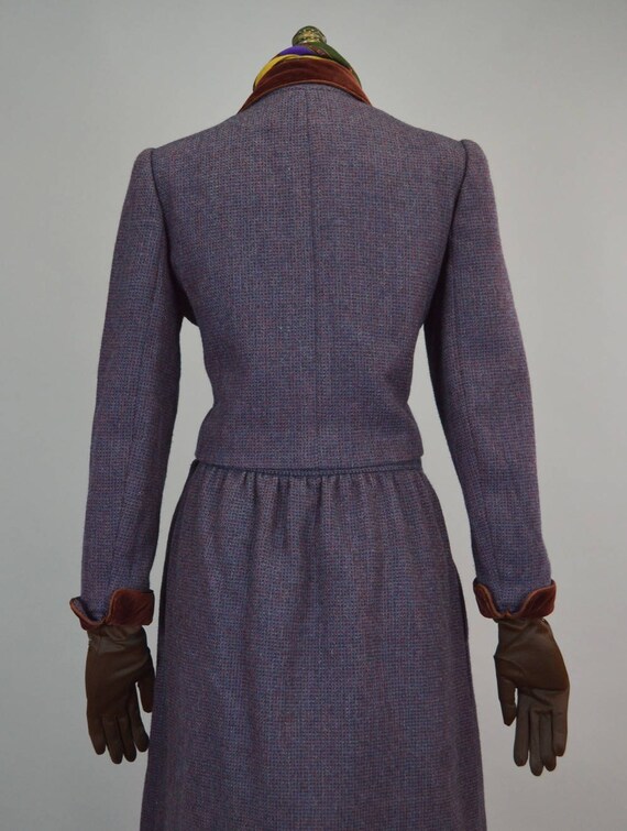 Oscar De La Renta Purple Tweed Suit Vintage 70s J… - image 7