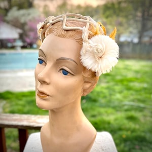 1950s Vintage Floral Fascinator Hat - Etsy
