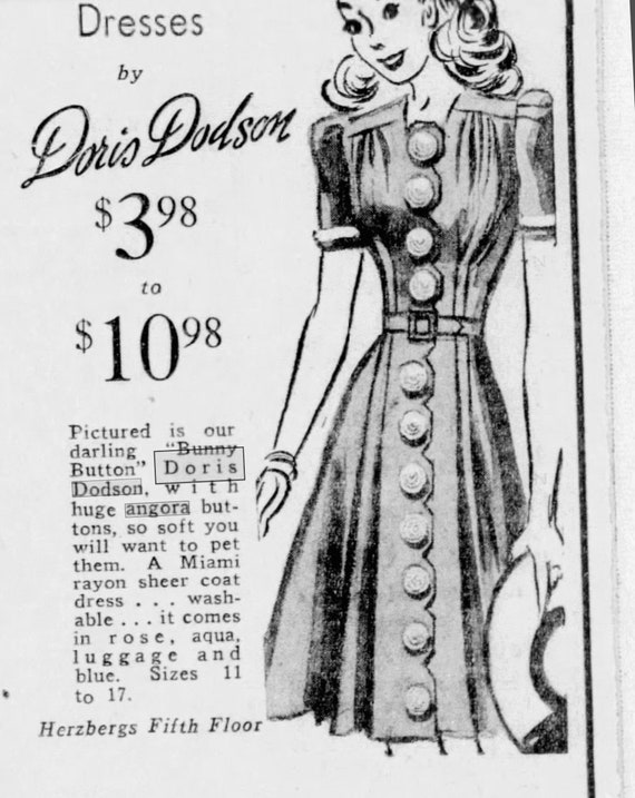 Doris Dodson 1940’s Brown Rayon Dress S ~ Fuzzy W… - image 8