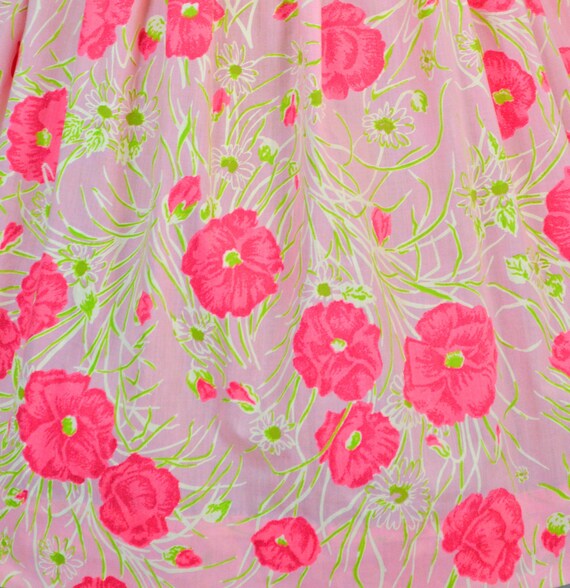 Poppy Print 1960s Cotton Floral Dress S Vintage S… - image 7