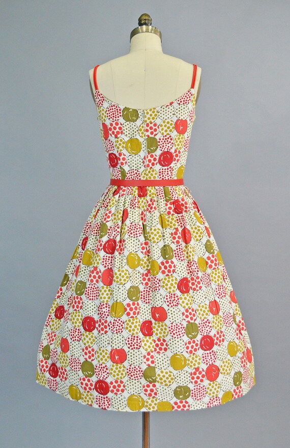 Pom Poms Novelty Print Sundress M Vintage 1950s S… - image 5