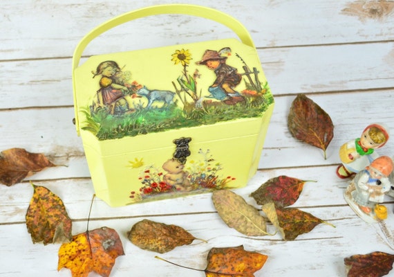 Decoupage Figurine Purse Vintage 60s Novelty Wood… - image 2