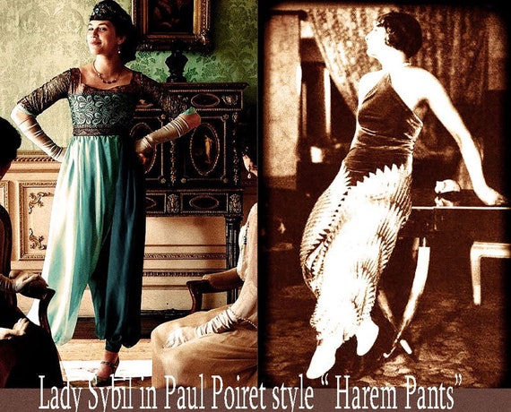 1910s Sheer Harem Pants Ensemble S ~ Vintage Aqua Tambour 1910s Sheer Harem Pants Ensemble S ~ Vintage Aqua Tambour
