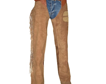 Brown Western Style Chap for Men Suede Leather Chap for Women Horse Riding Handmade Chap Best Gift For Him