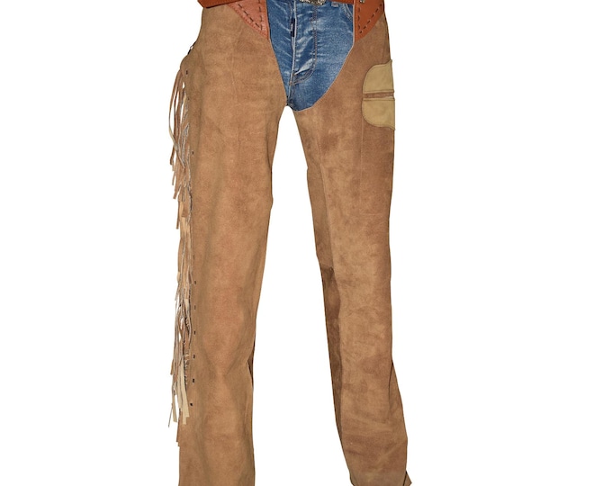 Brown Western Style Chap for Men Suede Leather Chap for Women Horse Riding Handmade Chap Best Gift For Him