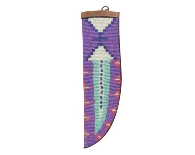 Antique Native American Sioux Tribe Leather Knife Cover - Vintage Handmade Knife Leather Sheath, Indian Hide Beaded knives Leather Cover
