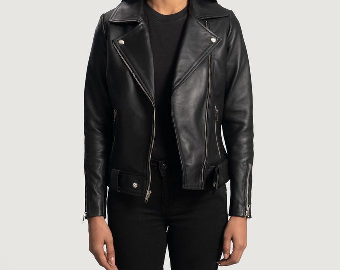 Brown 100% Genuine Distressed Leather Jacket women - Handmade Vintage Cafe Racer Biker Jacket, Native American Motorcycle Jacket - Zipper