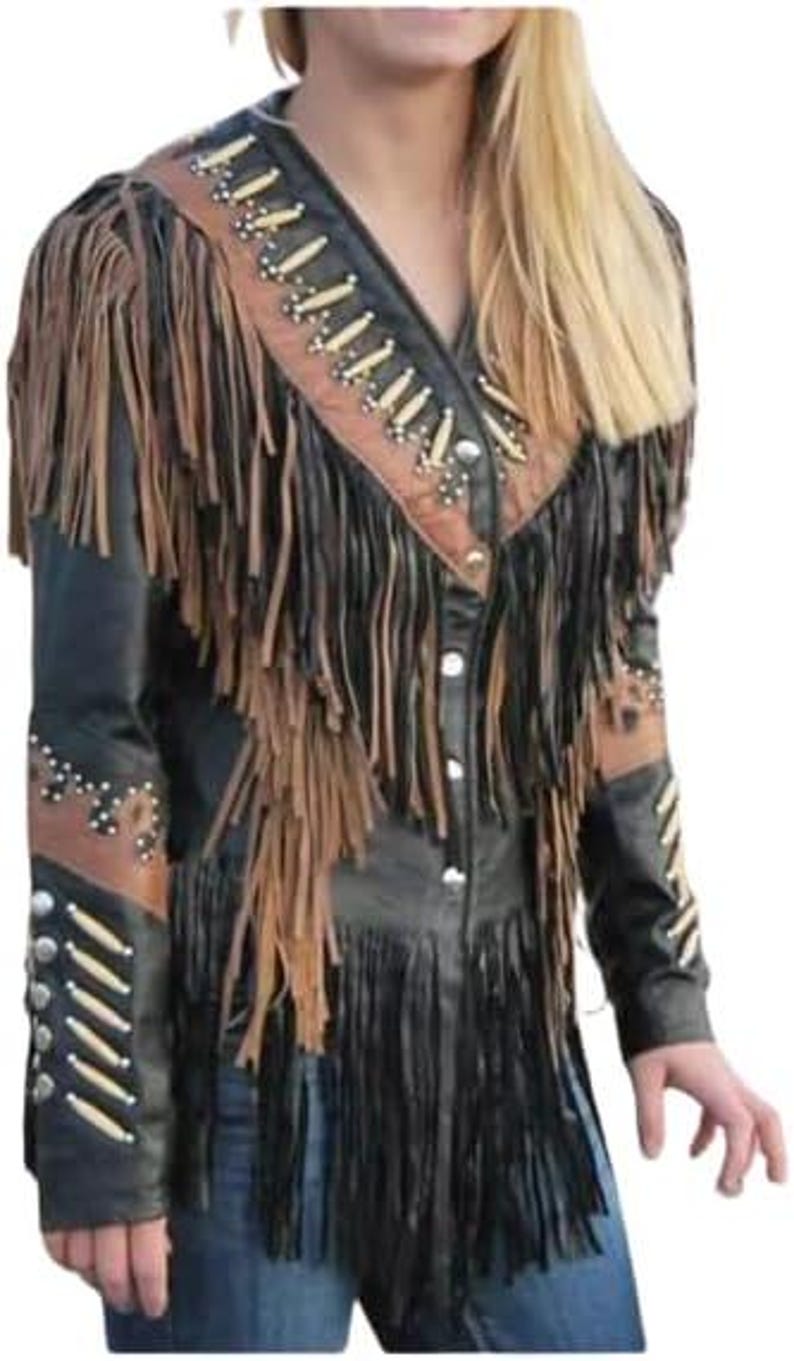 Traditional Cowlady 100% Genuine Western Cowhide Leather Jacket Women ...