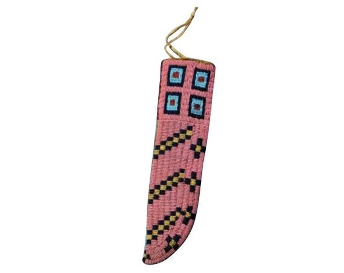 Antique Native American Sioux Tribe knife Leather Cover - Vintage Handmade Leather Knife Sheath, Indian Hide Beaded Leather knives Cover