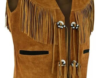 Traditional Men Western Suede Leather Vest - Classic Native Traditional Men Western Suede Leather Vest - Classic Native