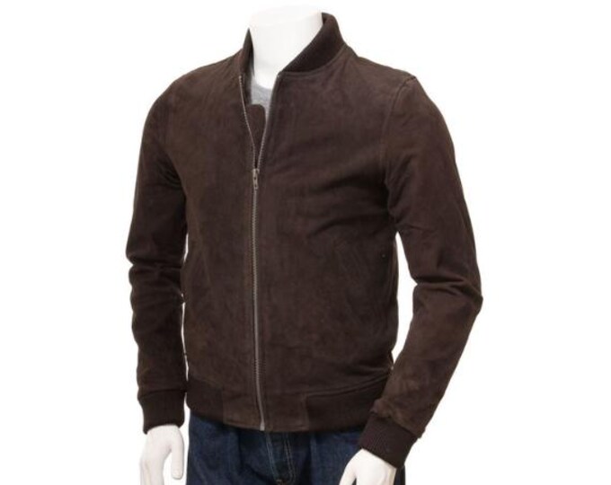 Vintage Trucker Leather Suede Jacket Men - Handmade Leather Biker Shirts, Café Racer Jacket Western Cowboy Jacket, Motorcycle Zipper Shirts