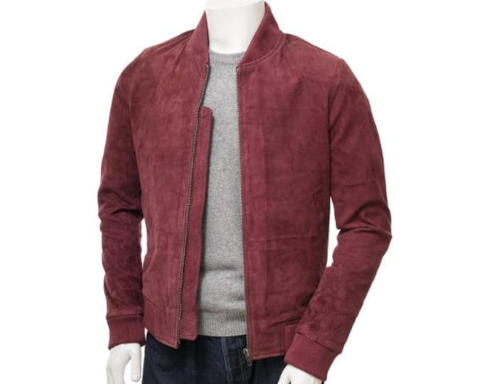 Vintage Trucker Leather Suede Jacket Men - Handmade Leather Biker Shirts, Café Racer Jacket Western Cowboy Jacket, Motorcycle Zipper Shirts