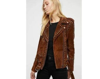 Traditional Western Cow-lady 100% Genuine Suede Leather Jacket Women Native American Ladies Tassels Beaded & Fringe Cowgirl Jacket