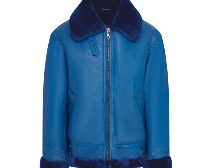 Men's  Sheepskin head made Shearling  Leather |  Winter Bomber Jacket