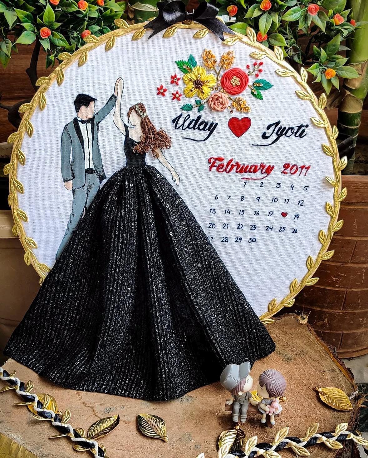 Personalized Wedding Embroidery Hoop | Custom Couple Keepsake Gift ...