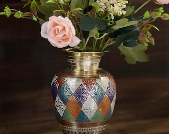 Japanese Bronze Flower Vase Signed by Artist Vintage Metal Craft