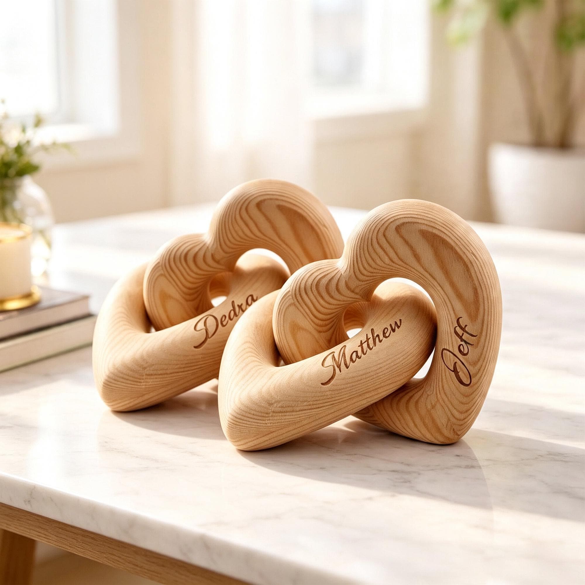 Wooden Hearts Linked - Etsy